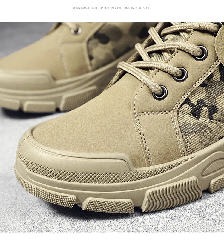 Men Boots Casual Outdoor Desert Boots Autumn Fashion Camouflage Lace-up Platform Shoes Man  Botas Masculina Zapatos Hombre