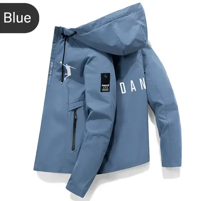 Men's hooded jackets, windbreakers, camping jackets, casual baseball jackets, fishing jackets, and men's spring and autumn outdo