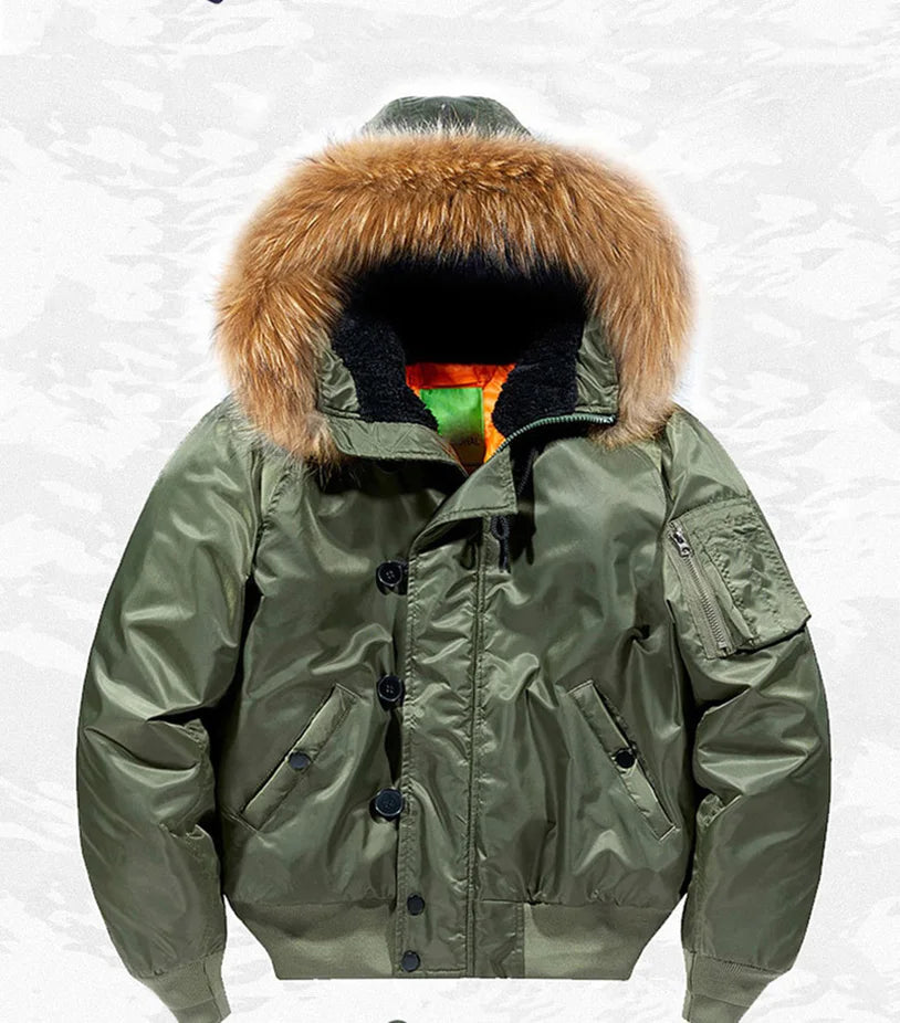 Padding Male Winter Bomber Coat Heavy Jackets Hooded Padded Streetwear Fur Collar Cheap Short Parka Y2K 2024 Z1