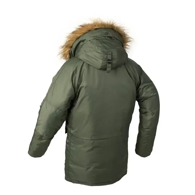 Large Size Military Plus Size Fur Hood Long Waterproof Windproof New Winter Parka Thick Men Outwear Jacket Coat USA SIZE Parkas