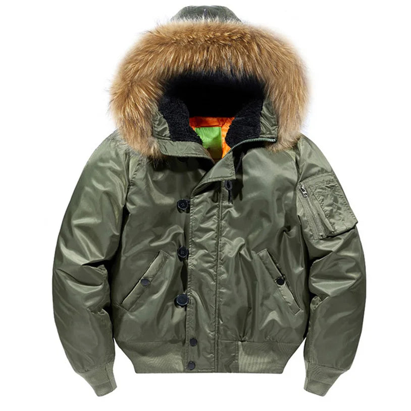 Padding Male Winter Bomber Coat Heavy Jackets Hooded Padded Streetwear Fur Collar Cheap Short Parka Y2K 2024 Z1