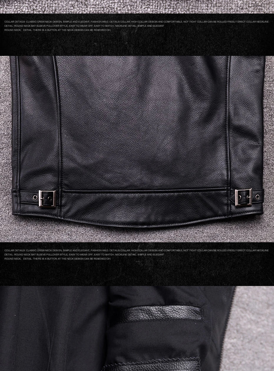 genuine leather jacket for men 100% real natural leather coat Classic casual style cowhide jacket vintage quality biker leather