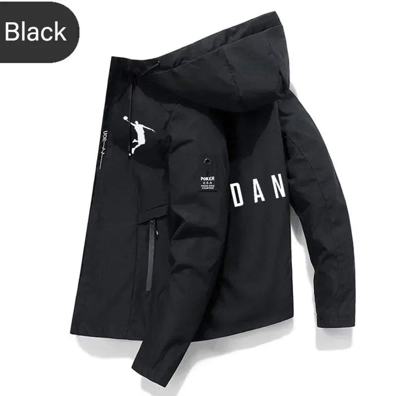Men's hooded jackets, windbreakers, camping jackets, casual baseball jackets, fishing jackets, and men's spring and autumn outdo