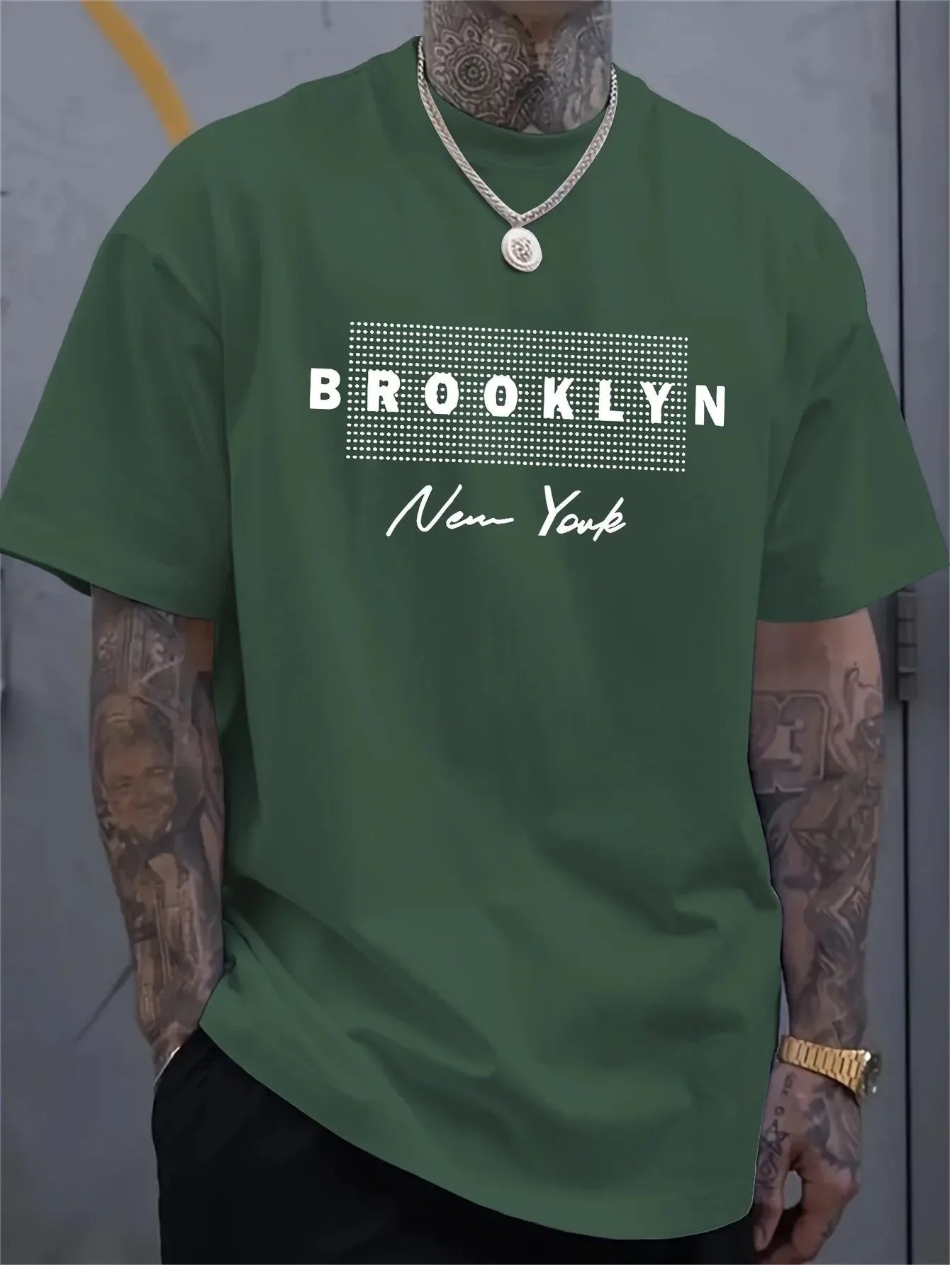New 2025 Men's Casual Comfortable Breathable Round Neck T-shirt with Letter Printed Pattern Summer Outdoor Loose Top