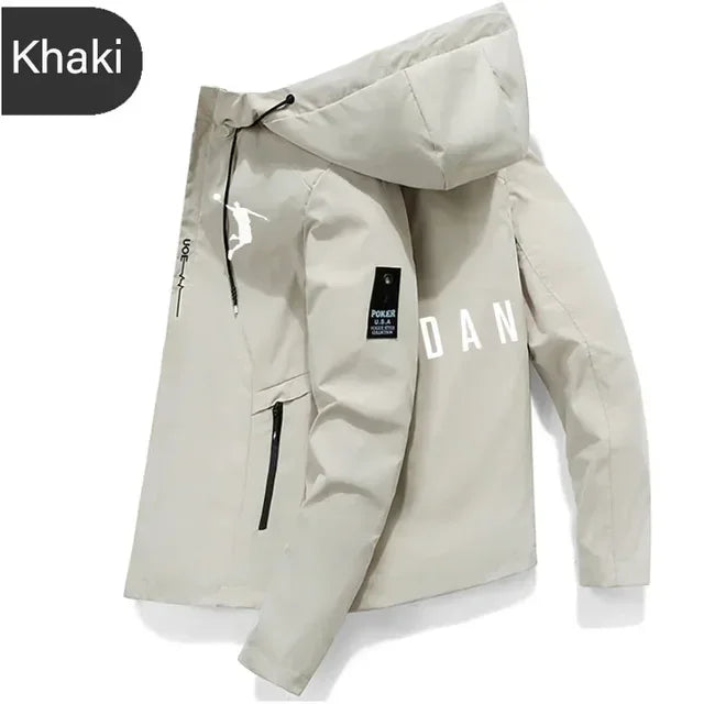 Men's hooded jackets, windbreakers, camping jackets, casual baseball jackets, fishing jackets, and men's spring and autumn outdo