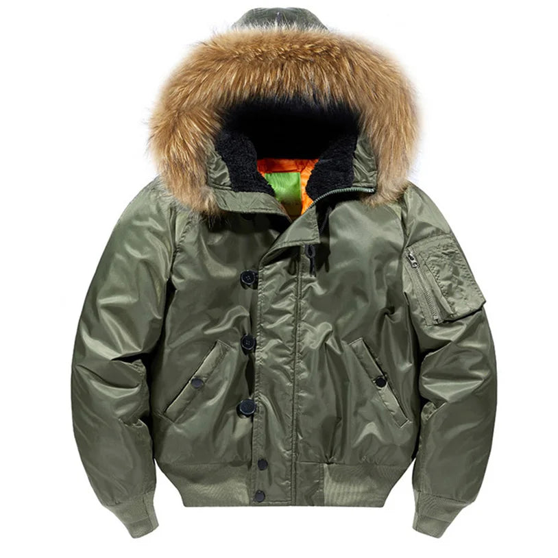 Padding Male Winter Bomber Coat Heavy Jackets Hooded Padded Streetwear Fur Collar Cheap Short Parka Y2K 2024 Z1