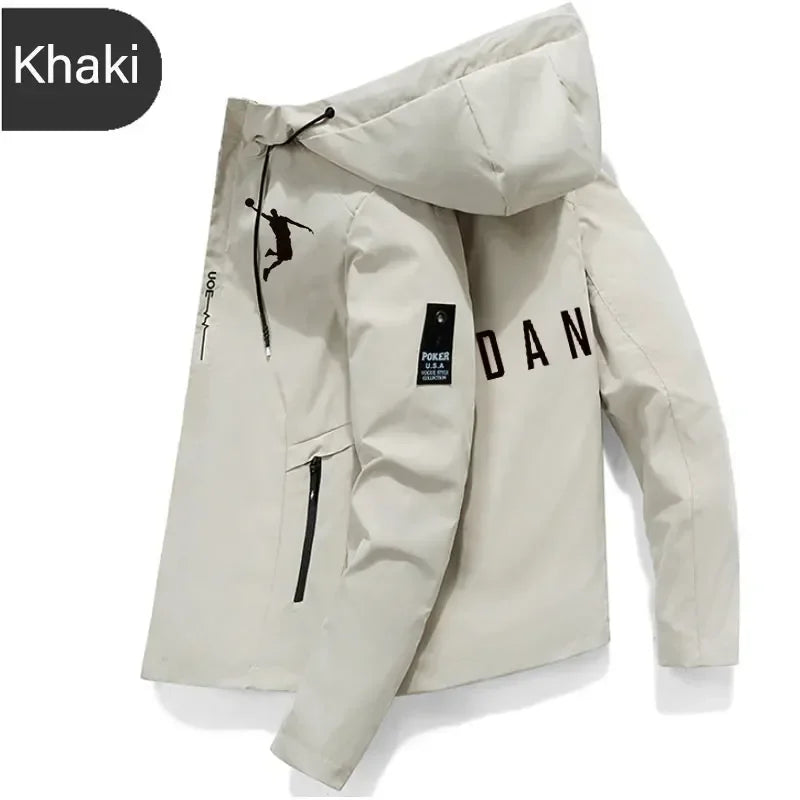 Men's hooded jackets, windbreakers, camping jackets, casual baseball jackets, fishing jackets, and men's spring and autumn outdo