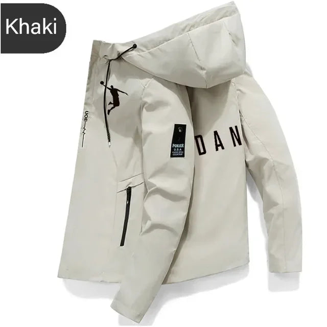 Men's hooded jackets, windbreakers, camping jackets, casual baseball jackets, fishing jackets, and men's spring and autumn outdo