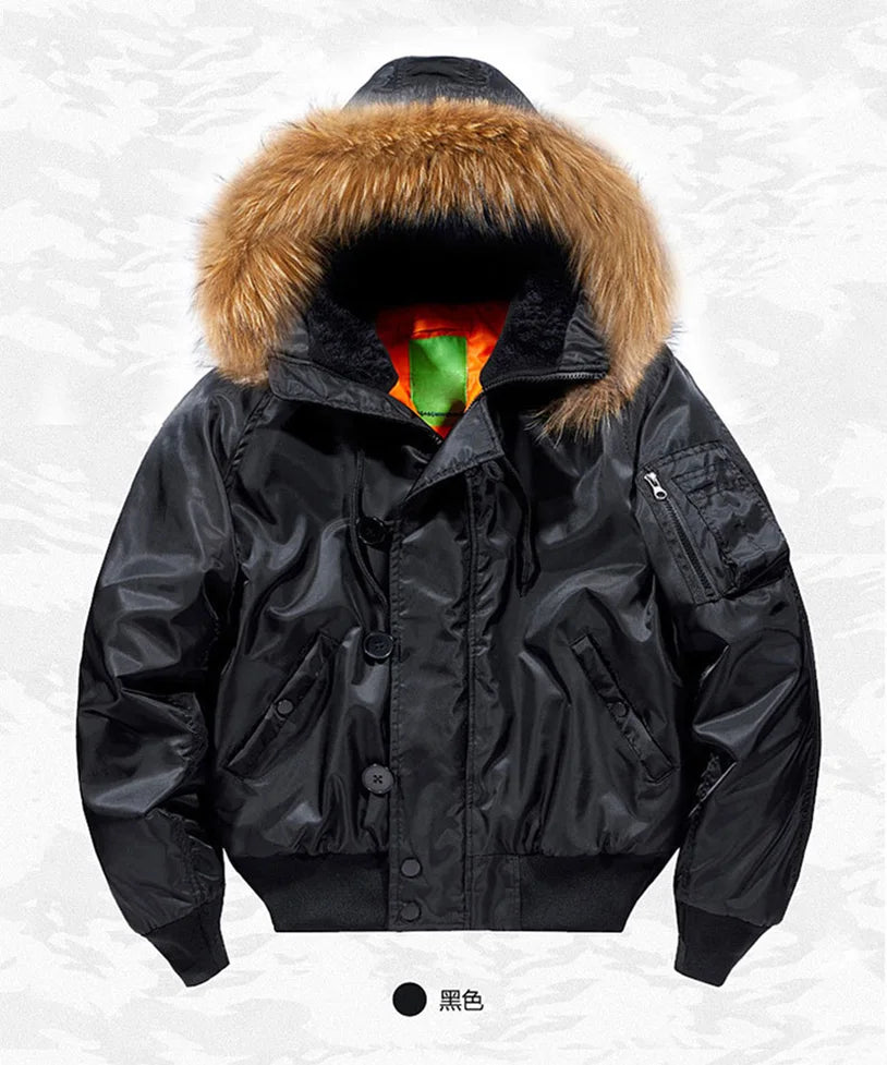 Padding Male Winter Bomber Coat Heavy Jackets Hooded Padded Streetwear Fur Collar Cheap Short Parka Y2K 2024 Z1