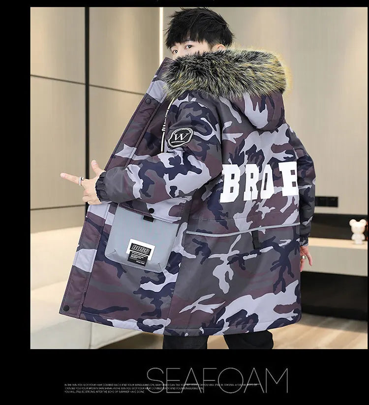 Autumn Winter New Thicken Warm Jacket Men Hooded Parkas Coat Fleece Trendy brand Streetwear ins wool jacket