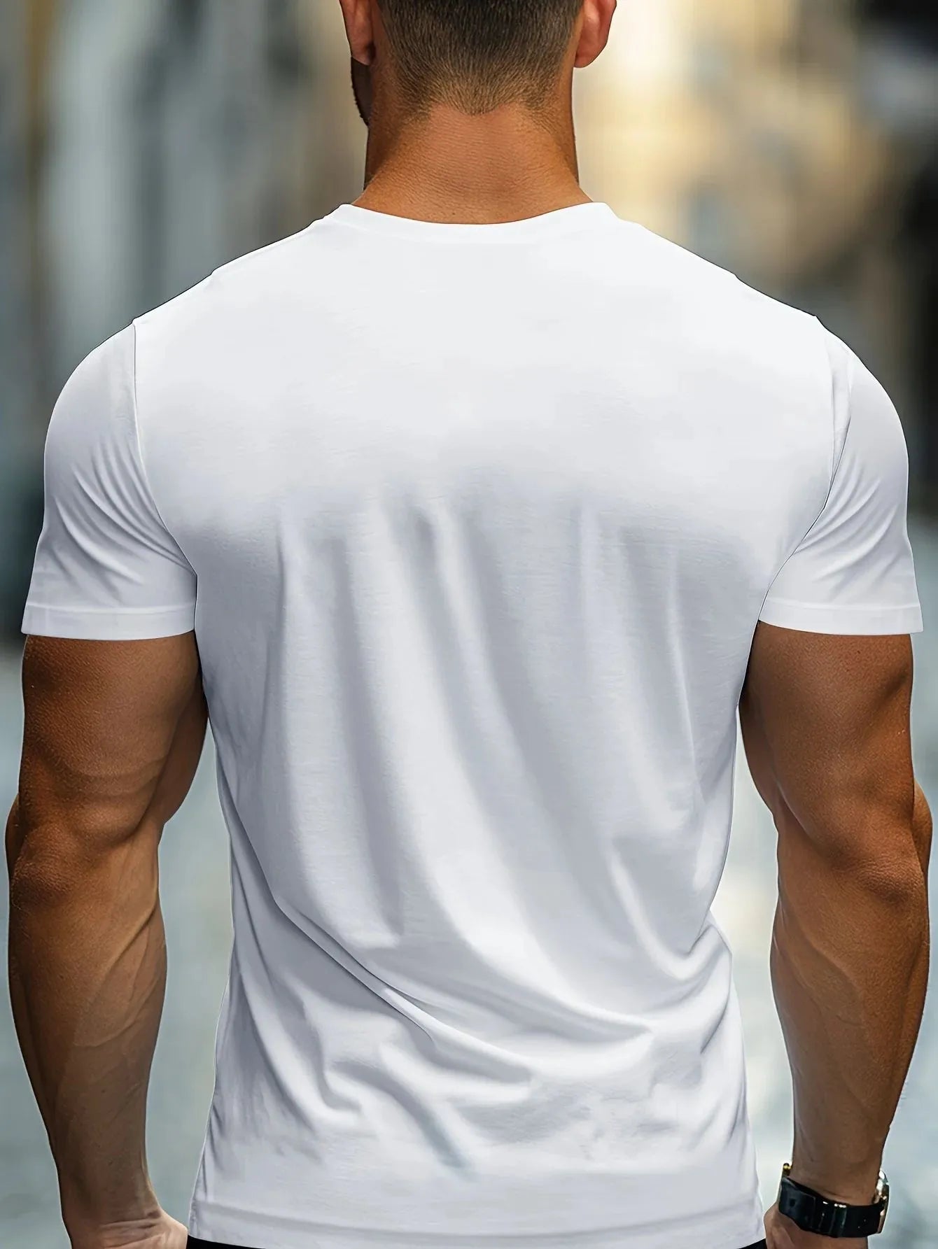 New 2025 Men's Casual Comfortable Breathable Round Neck T-shirt with Letter Printed Pattern Summer Outdoor Loose Top