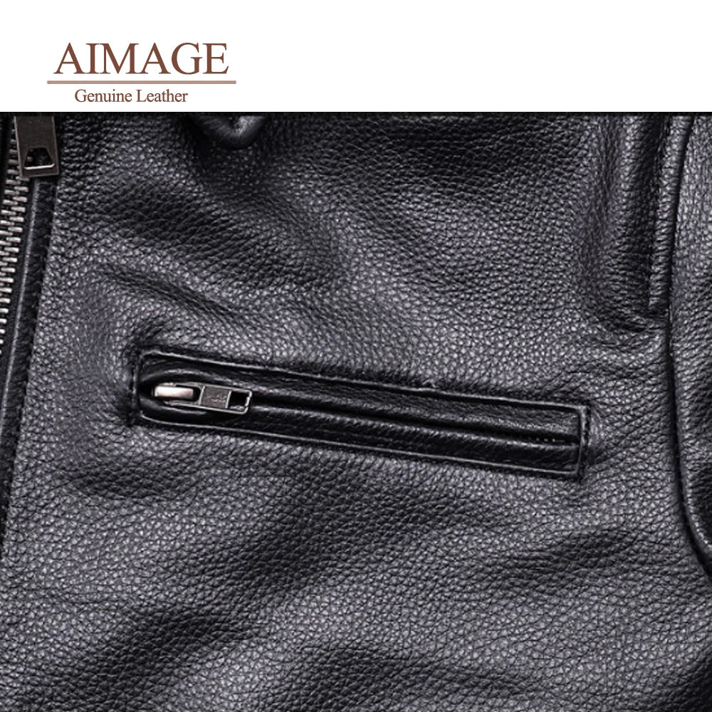 genuine leather jacket for men 100% real natural leather coat Classic casual style cowhide jacket vintage quality biker leather