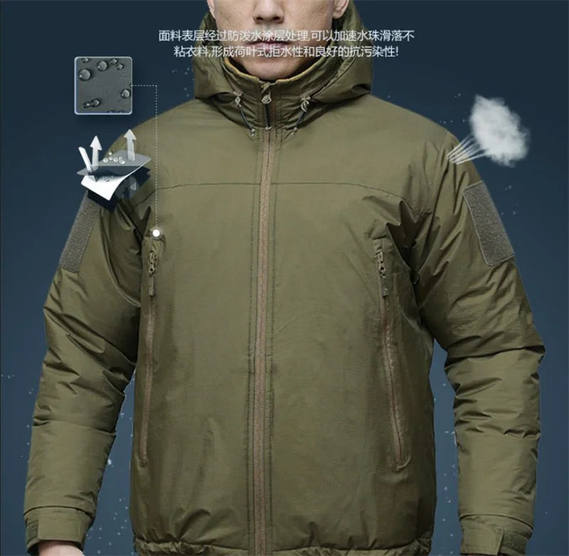 L7 Winter Parkas Men Camo Windbreaker Waterproof Jackets Sports Tactics Hunting Camping Hiking Down Warm Trip Polar Region Coats