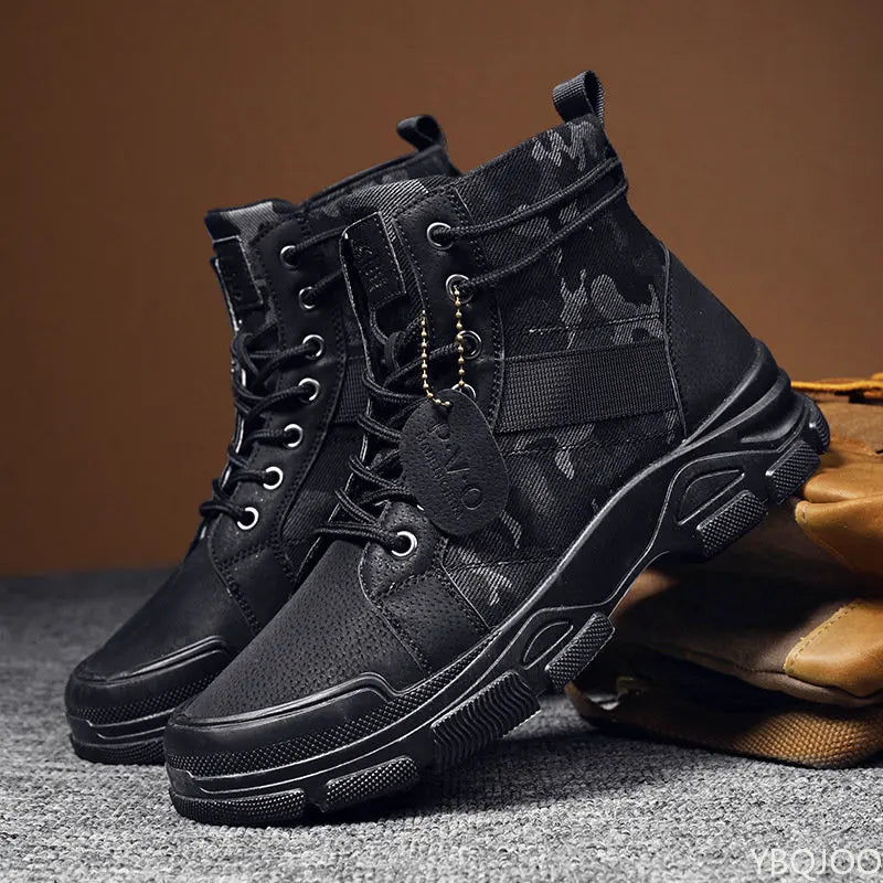 Men Boots Casual Outdoor Desert Boots Autumn Fashion Camouflage Lace-up Platform Shoes Man  Botas Masculina Zapatos Hombre