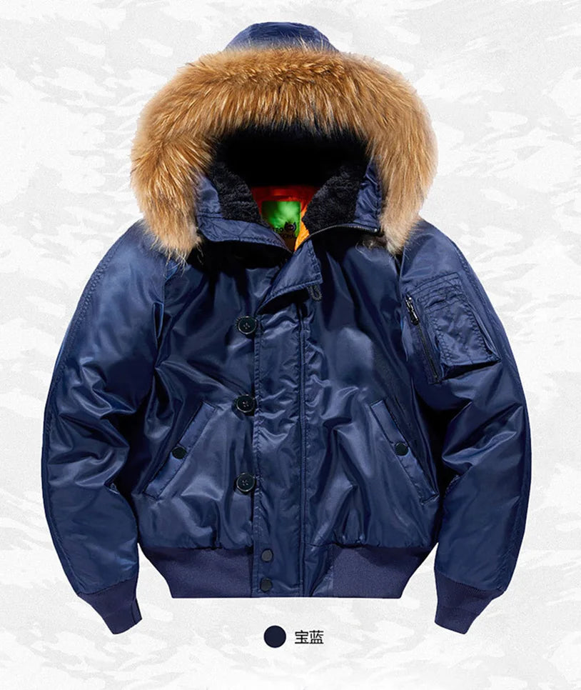 Padding Male Winter Bomber Coat Heavy Jackets Hooded Padded Streetwear Fur Collar Cheap Short Parka Y2K 2024 Z1