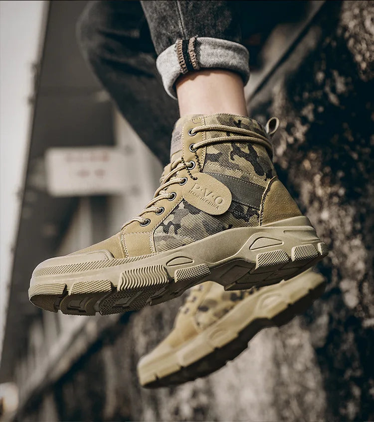 Men Boots Casual Outdoor Desert Boots Autumn Fashion Camouflage Lace-up Platform Shoes Man  Botas Masculina Zapatos Hombre