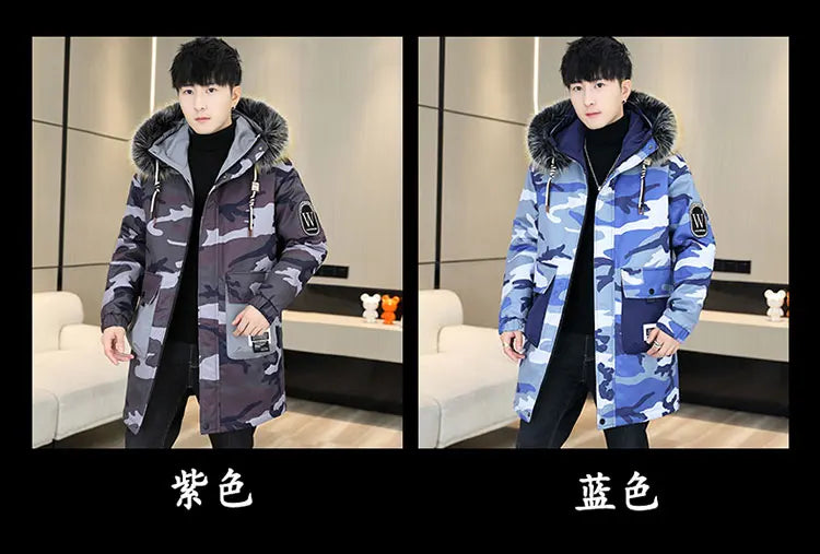 Autumn Winter New Thicken Warm Jacket Men Hooded Parkas Coat Fleece Trendy brand Streetwear ins wool jacket